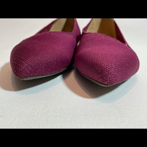 Hush Puppies size 8 Wide Sadie knit Ballet Flat Burgundy sparkle like Rothy - Picture 8 of 14